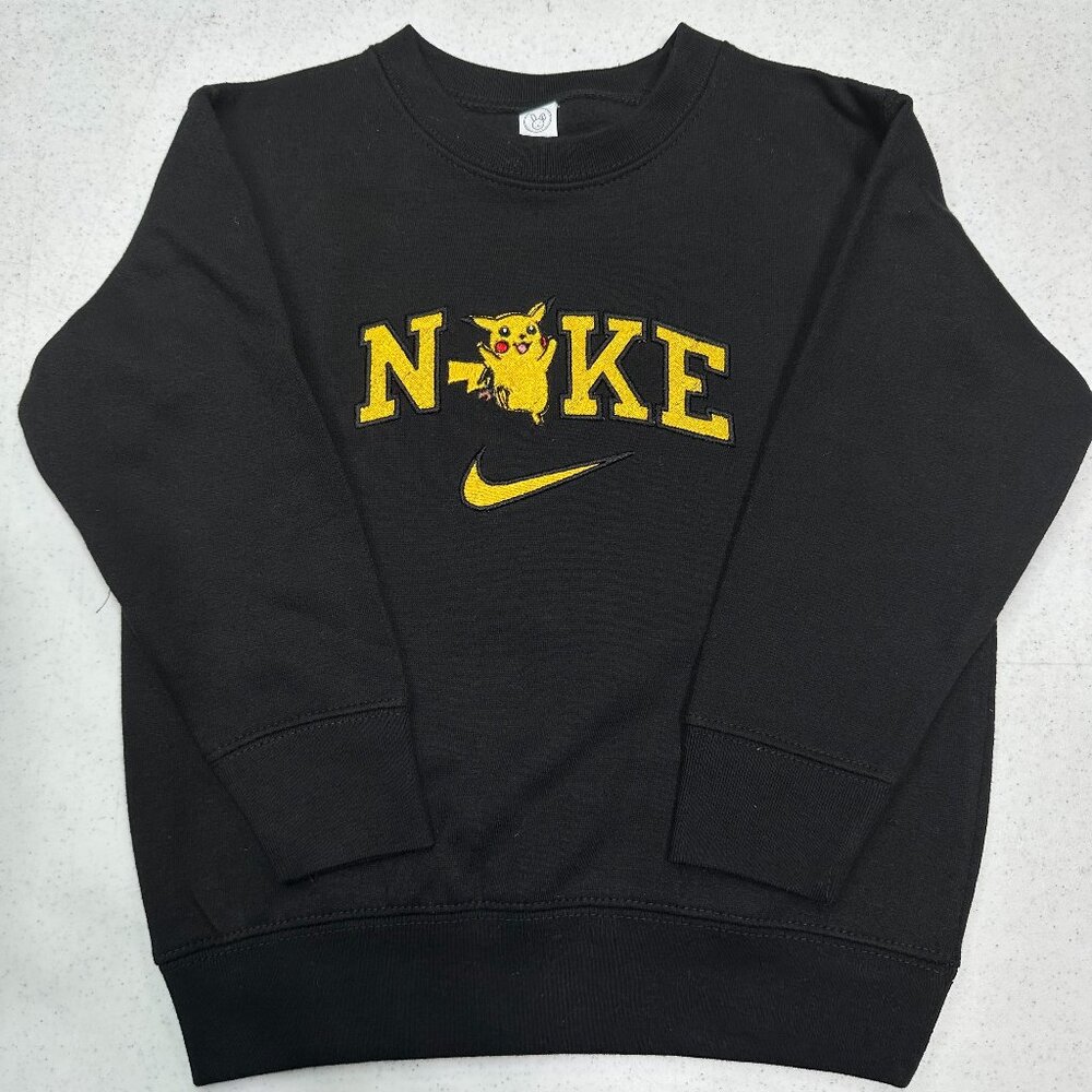 Nike Pokemon Pikachu TODDLER Unisex Sweatshirt Embroidered Fleece Crewneck